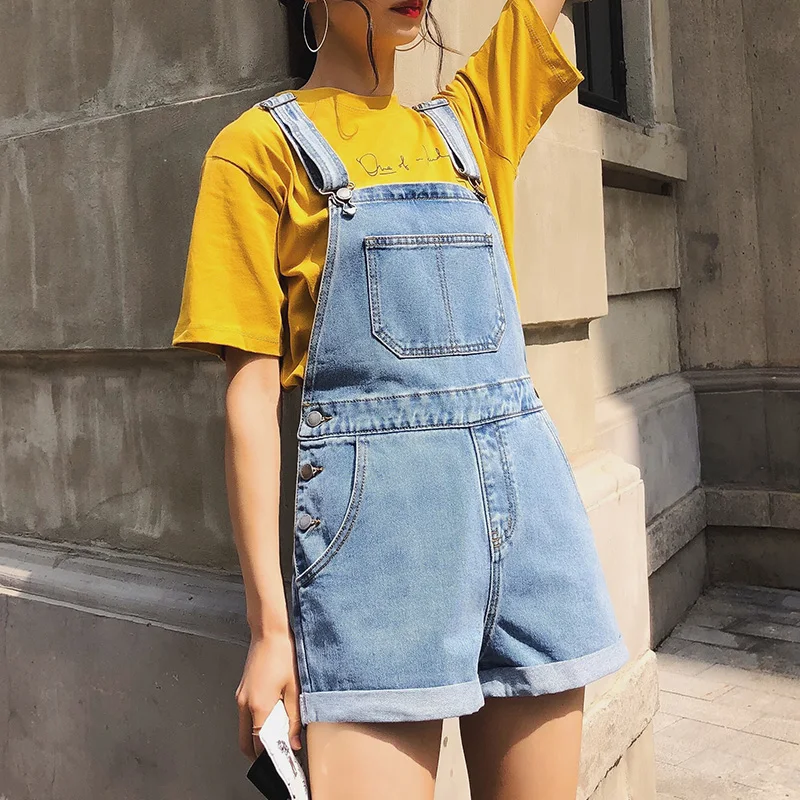Summer Overalls Shorts Girl Streetwear 