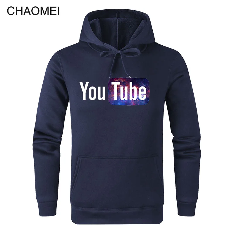 2019 Autumn Winter Funny Male Hoodies Youtube Printed Sweatshirts Men You Tube Hoodie Men Women Streetwear Warm Fleece Hoody C17