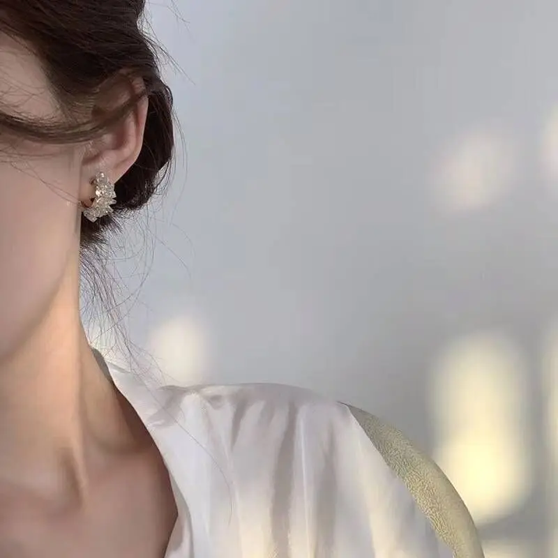 DUOYING винтажный Японский cercle ccrystal boucles d'oreilles mode perle Boucle filles bijoux