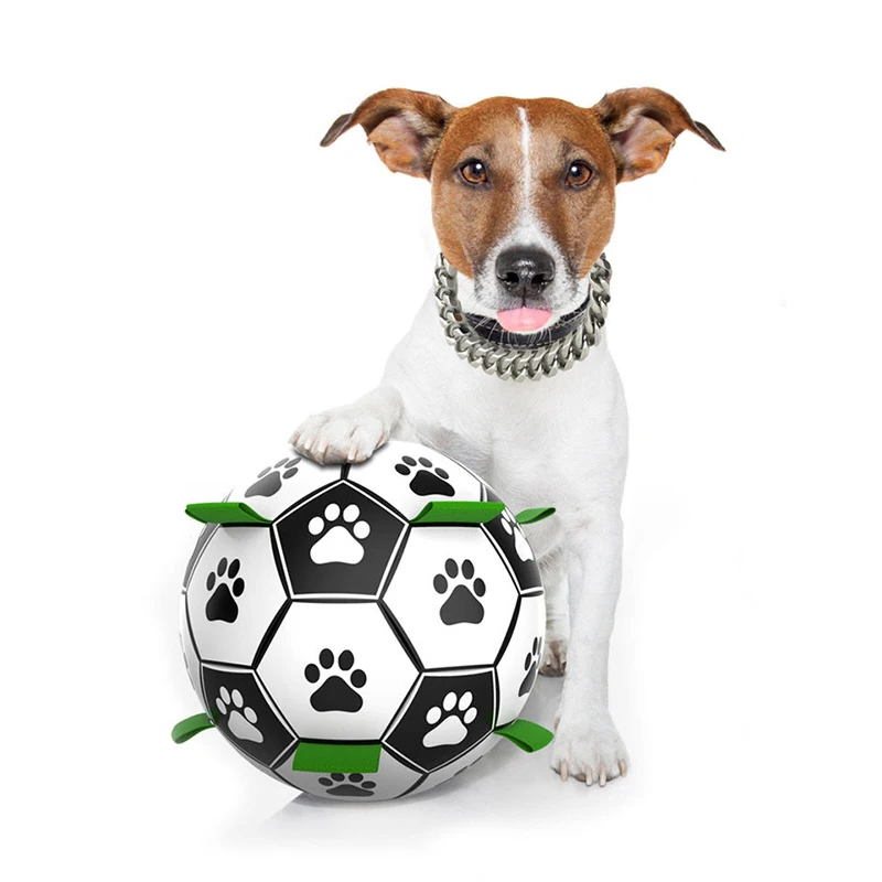 Dog Toys Balls Game Football with Grab Tabs Interactive Puppy Soccer