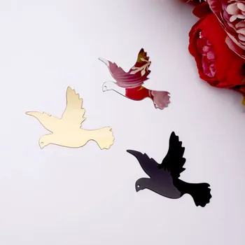 

50 pieces 5cm DIY Pigeon Shape Acrylic Mirror Sticker Party Stickers Wedding Decor Kid's Room Event Party Guest Gifts