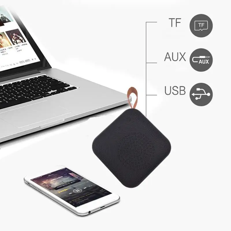 Портативный открытый мини-динамик беспроводной Bluetooth громкий динамик стерео музыка объемный Поддержка FM TFCard 3 цвета