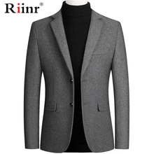 Бренд riinr, мужской шерстяной костюм, Осень-зима, новый однотонный высококачественный мужской шерстяной костюм, роскошный шерстяной мужской ...(China)