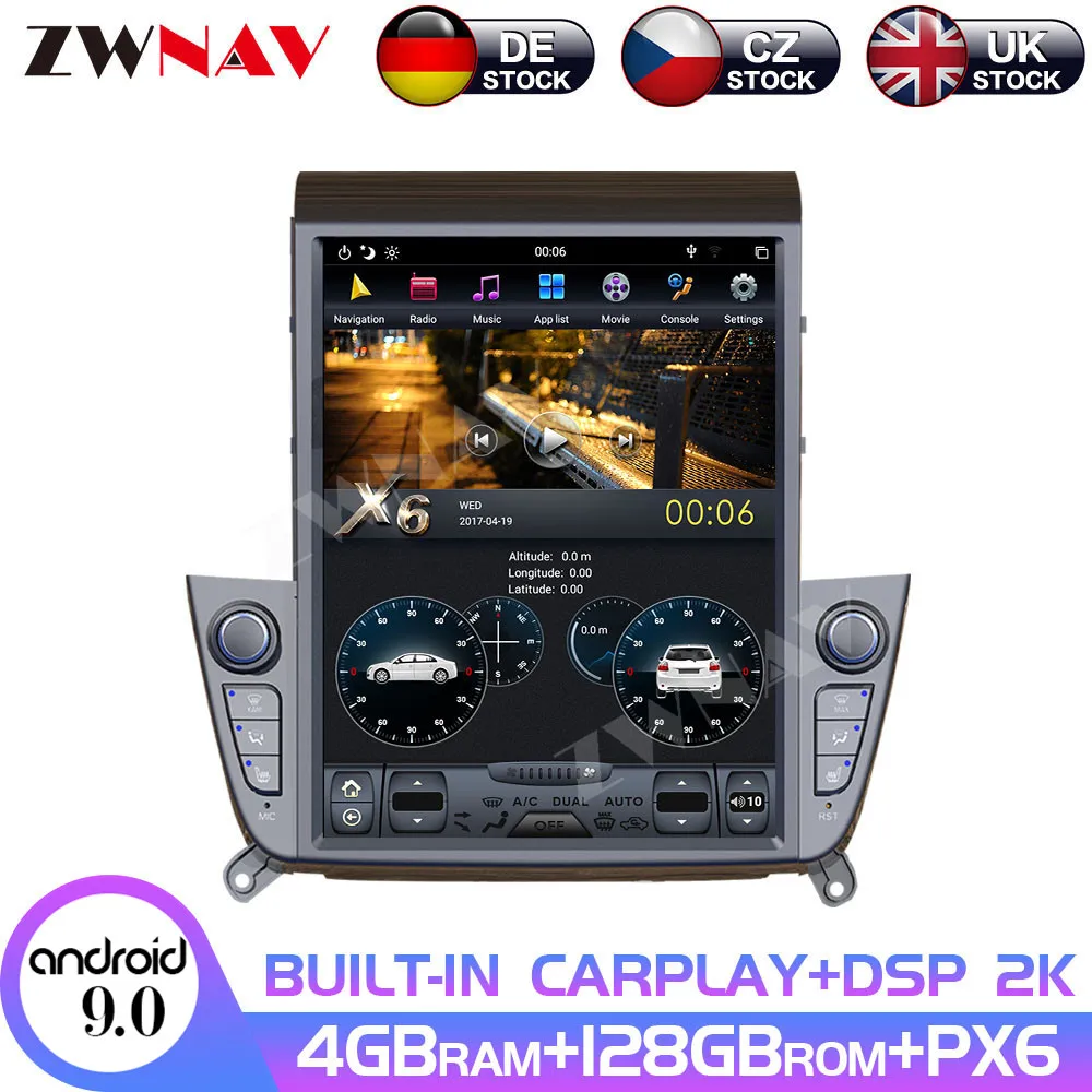 

Android 9 4+128G PX6 Vertical Tesla Screen With DSP Carplay Car Multimedia No DVD Player For HYUNDAI IX35 2018 2019 2020 Radio
