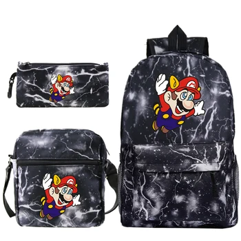 

Super Mario Backpack School Backpack Set Kids Boys Girls Shoulder Bag Pencil Case Student Travel Backpack Teen Laptop Backpack