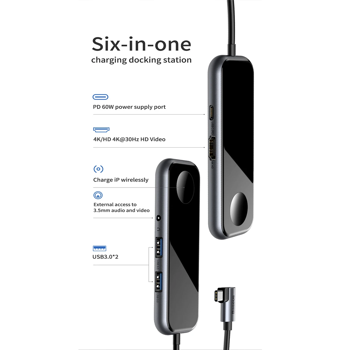 

Baseus USB Type C HUB to HDMI RJ45 Multi USB 3.0 USB3.0 Power Adapter For MacBook Pro Air Dock 3 Port USB-C USB HUB Splitter Hab