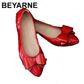 

BEYARNEelegant women shoes flats loafers boat shoes espadrilles casual shoes woman 2018 pointed shallow plus size high quality