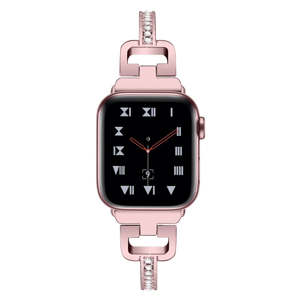 Применимо к Apple Watch, ремешок 44/40/38/42 мм, стильный металлический Алмазный спортивные Нержавеющая сталь ремешок для наручных часов iWatch, Series5 4, версия 1, 2, 3, ремешок