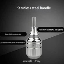 Delicate Carving Stainless Steel Tattoo Grip 26 28 32mm Adjustable Comfortable Handle Grip Cartridge Tattoo Tube With Needle Bar
