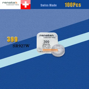 

100pcs/lot Renata Swiss Battery 399 SR927W 1.55V for Watch Silver RENATA Watch Batteries