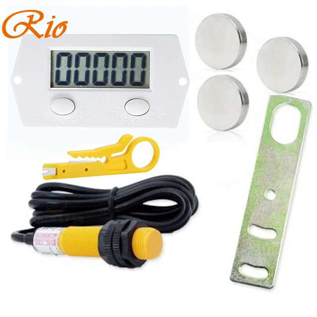 Free shipping Five Digit Digital Electronic Counter Puncher Magnetic Inductive Proximity Switch Durable Quality+Proximity switch