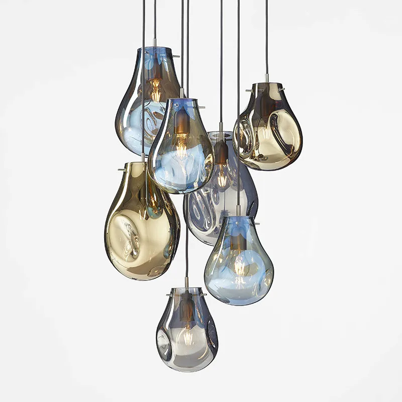 

Post-modern Minimalist Colorful Glass Pendant Lights Bedroom Bedside Lamp Cafe Restaurant Creative Designer Glass Hanging Lamp