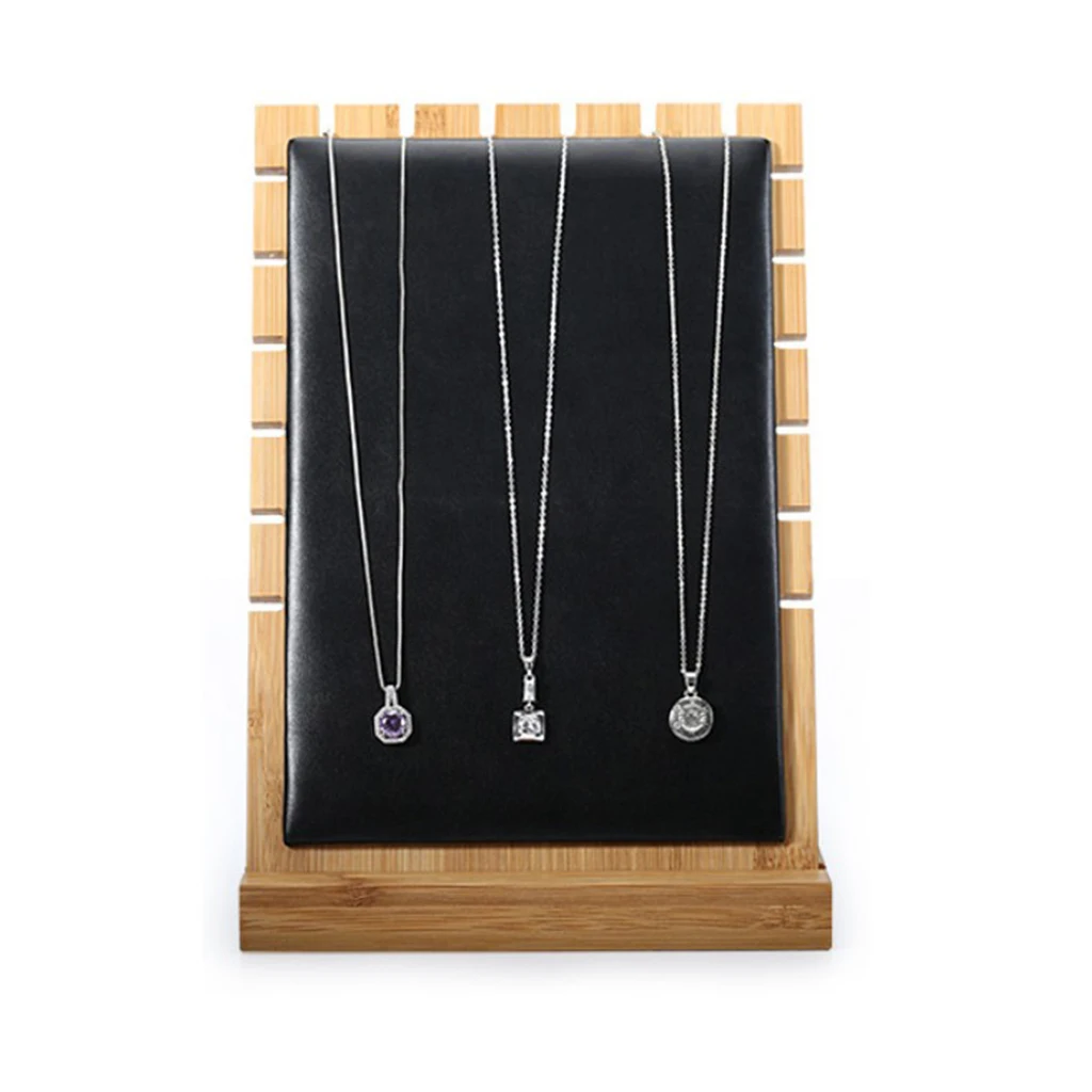 Adjustable-Length Pendant ing Wooden Board for Jewelry Display Stand