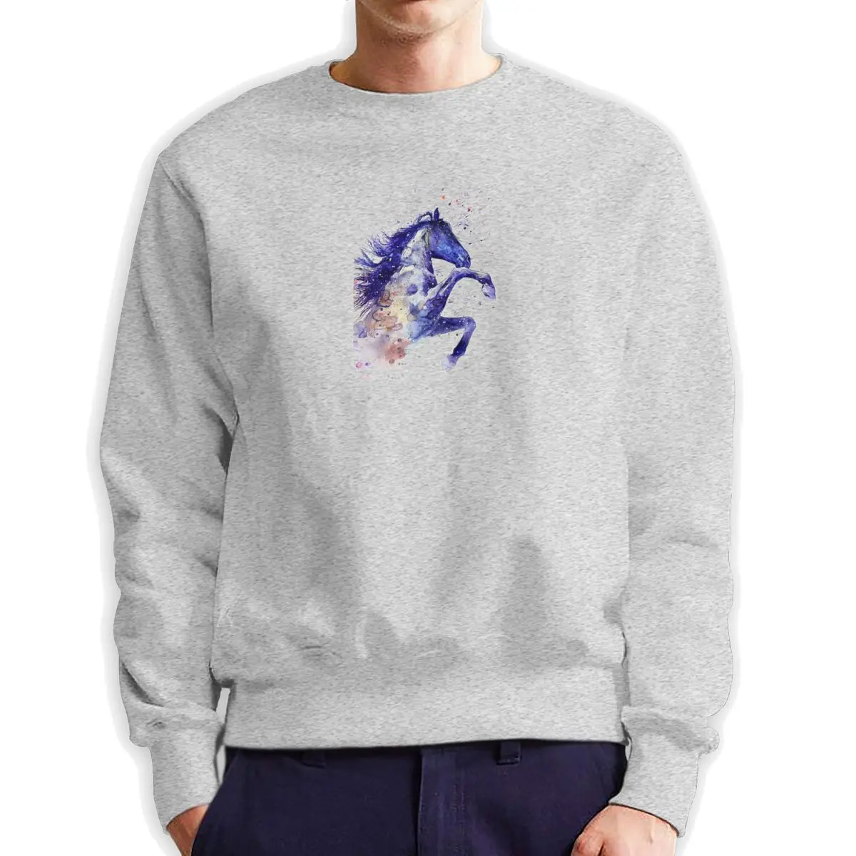 NOISYDESIGNS/модные мужские толстовки с акварельным рисунком кофта лошадью хлопковое