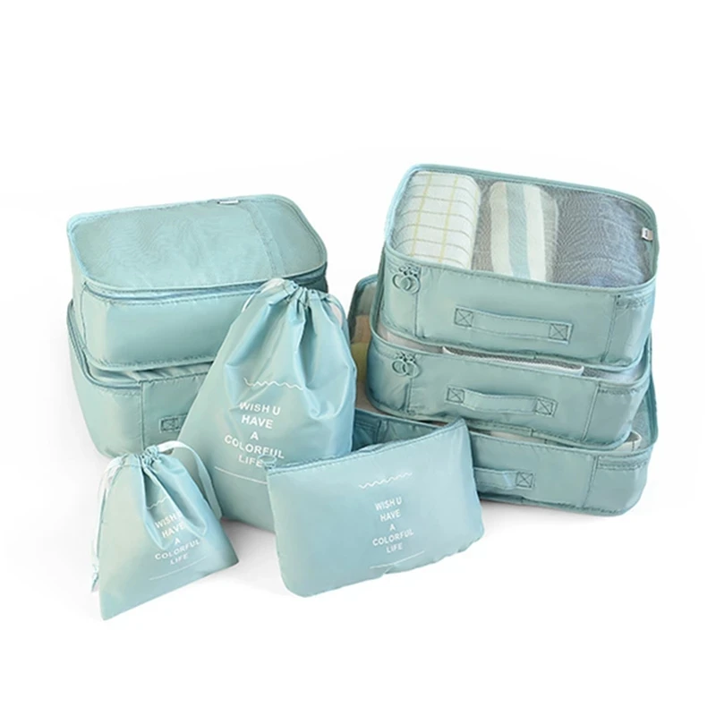 Storage Bag Travel Bags 8pcs Set Travel Organizer Storage Bags Suitcase Luggage Organizer Clothes Shoe Tidy Pouch Bag Portable Packing Set Storage Cases