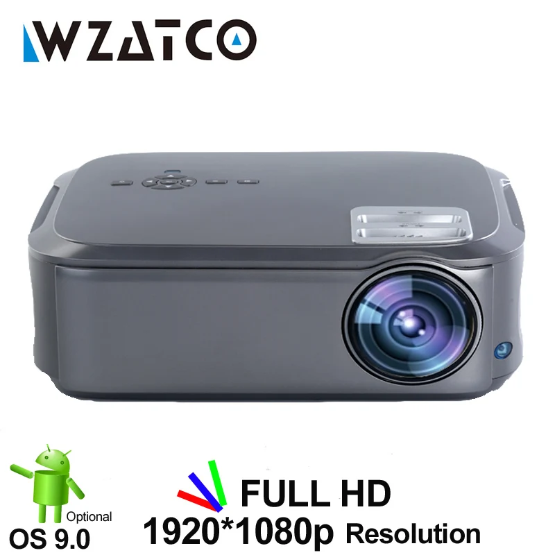  WZATCO CT58 Full HD 1920*1080P Suport AC3 4K Online Video Android 9.0 Wifi Smart Video LED Projecto - 33016557707