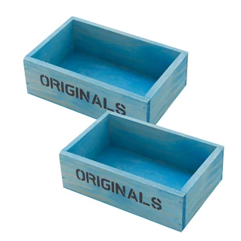 

2PCS Retro Wooden Storage Box Microlandscape Succulent Plant Flowerpot Chic Succulent Plants Pot Log Desktop Sundries Container