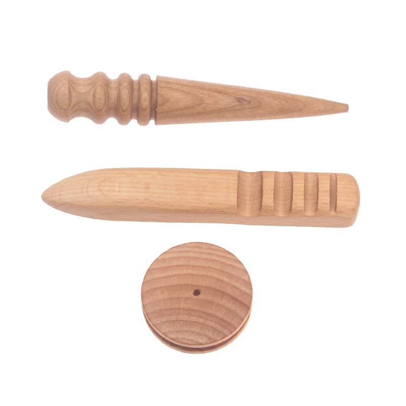 Hand Made Multi-Size Burnishing Rod For Handwork Leather Craf For Leather Craft Edges Slicker Round Wood Diy Craft Tool