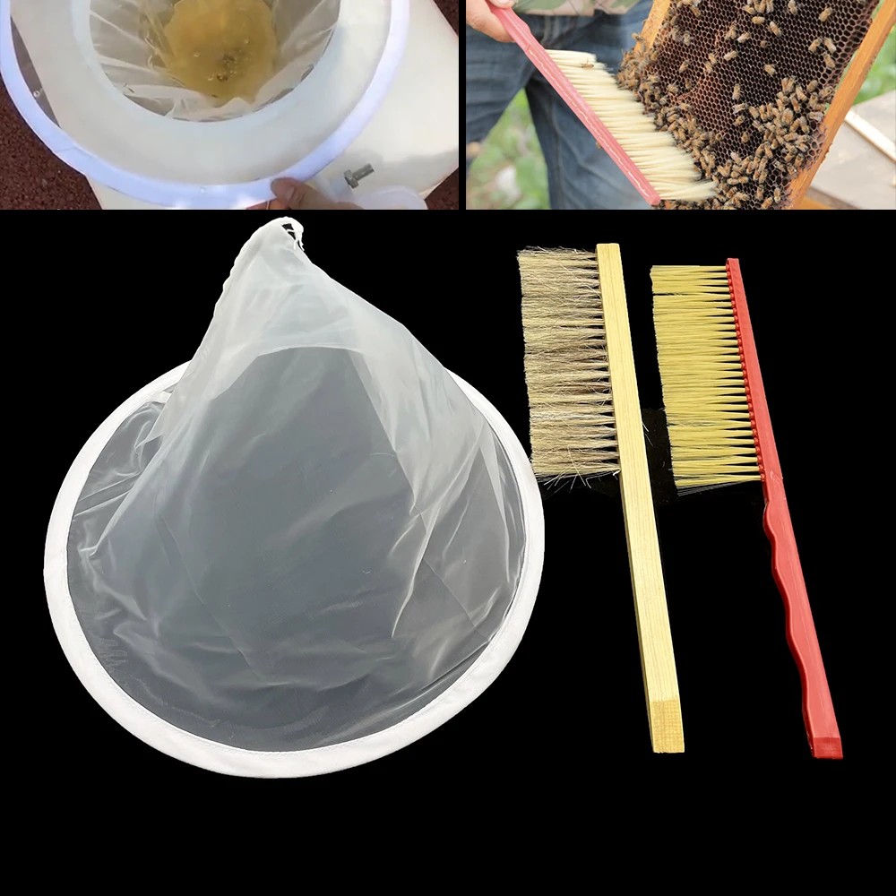Beekeeping Tools Supplies Honey Filter Plastic Or Wooden Handle Broom Sweeper Collecting And Extracting Apiarist Apiculture Kit