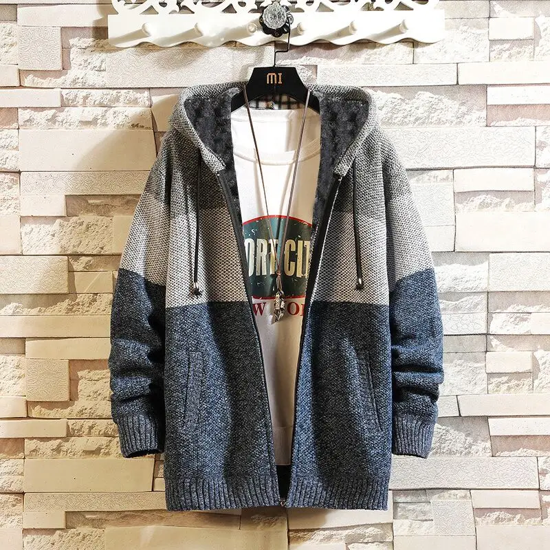 ^*Best Offers Solid Color New 2018 Thick Fashion Brand Sweater For Mens Cardigan Knitwear Warm Autumn Japan Design Clothes Plus size M-3XL