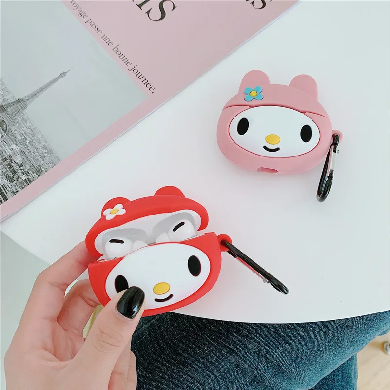 

3D My Melody Silicone Case for Airpods Pro Cute Bluetooth Earphone Case for Airpod Pro Cover for Air Pods Pro 3 with Keychain