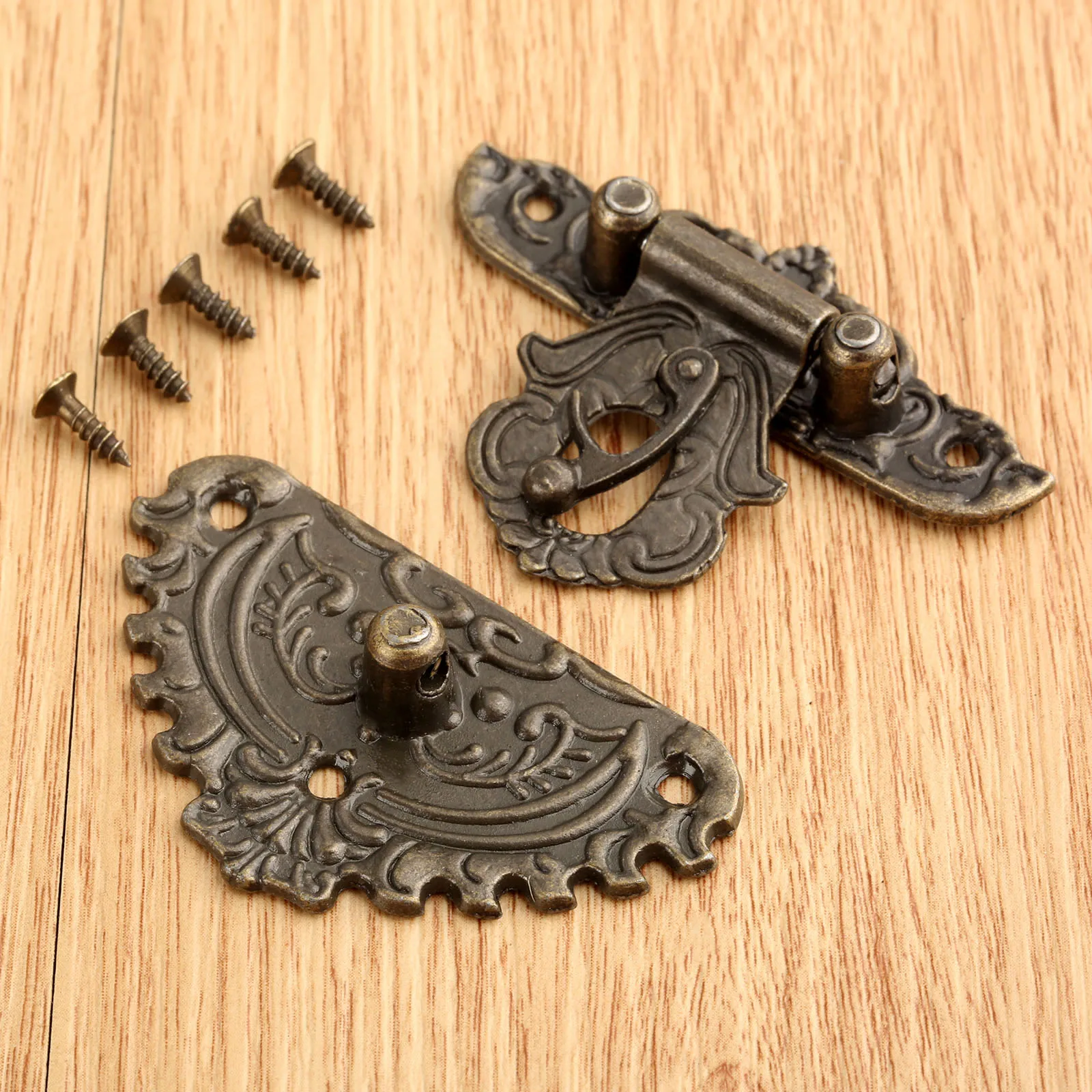 Box Hasps Lock Catch Latches Antique Bronze Jewelry Chest Box Suitcase Buckle Clip Clasp Furniture Hardware 50x56mm 58x68mm