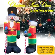 2,4 м надувные воздушные игрушечные костыли Санта Снеговик Клаус с воздуходувкой Сад Открытый макет Рождественская декоративная фигурка Детские Классические игрушки