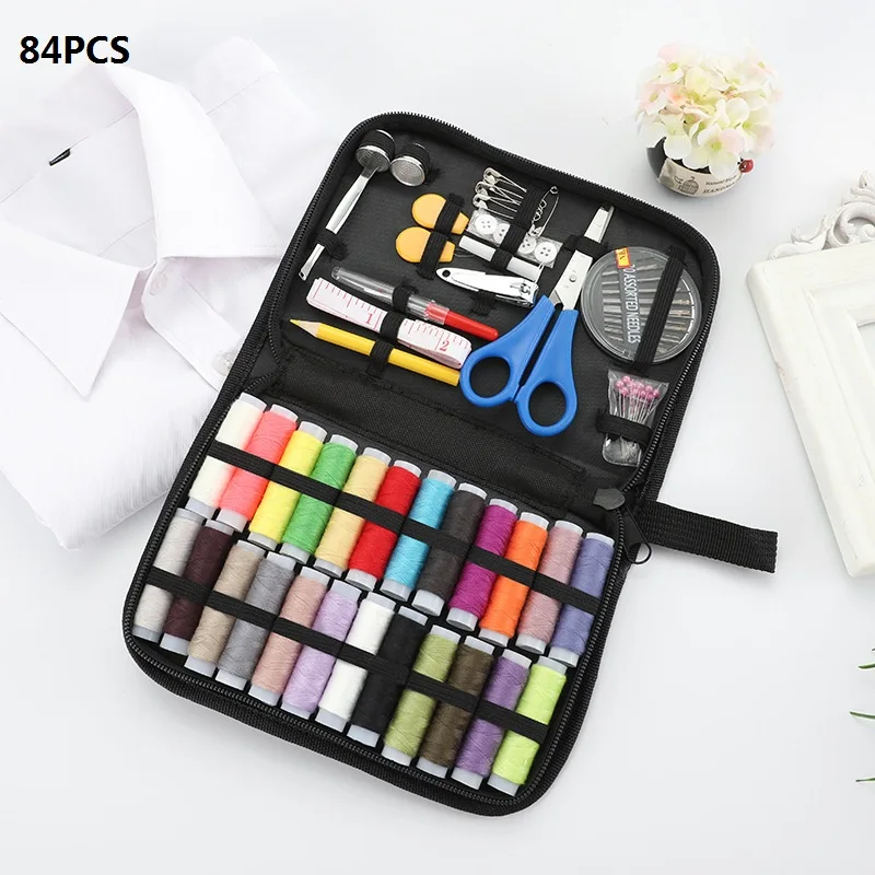 84PCS Швейные Наборы DIY Многофункциональный швейный набор в коробке для упаковки крема для рук, лоскутное шитье, нить для вышивки, швейная фурнитура 29/65/71/84 шт - Цвет: 84PCS