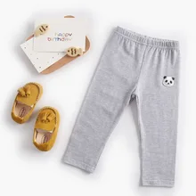 Girl'S Leggings Autumn New Style Childrenswear Children GIRL'S Small CHILDREN'S Cartoon Solid Color Tight Trousers INS Kore