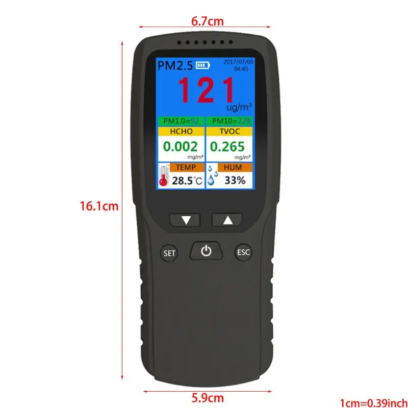 PM1.0 PM10 TVOC TEMP HUM AQI мульти тестовые данные для внутреннего наружного автомобиля A5YD