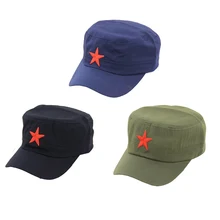Красная пятиконечная звезда Вышивка армейские кепки черная гладкая шляпа камуфляжная армейская бейсболка уличная твердая папа кость хлопок