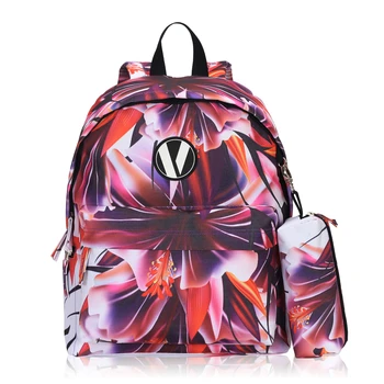 

2Pcs/Set School Backpacks Girls Flower Print Shoulder Bag Childern Rucksack Fashion Mochila Women School Backpack Teen Bookbag