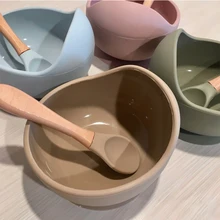 Ensemble de bol étanche et antidérapant pour bébé,1 pièce, produit en silicone et sans BPA, assiette, cuillère, vaisselle, alimentation, 