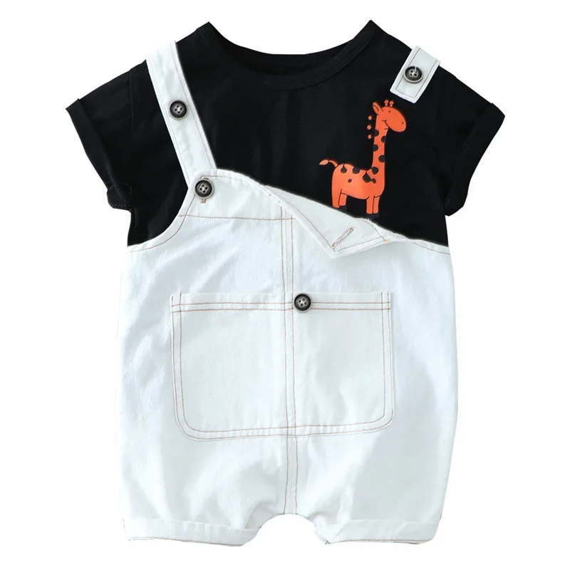 

New Summer Baby Boy Clothes Suit Children Cartoon Fashion Girl T Shirt Overalls 2Pcs/set Toddler Casual Clothing Kids Tracksuits