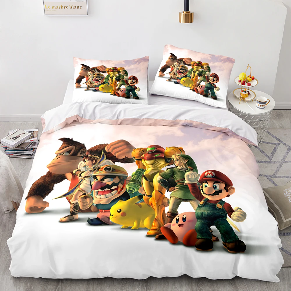 Anime Mario Bedding Set Single Twin Full Queen King Size Mario Bed Set
