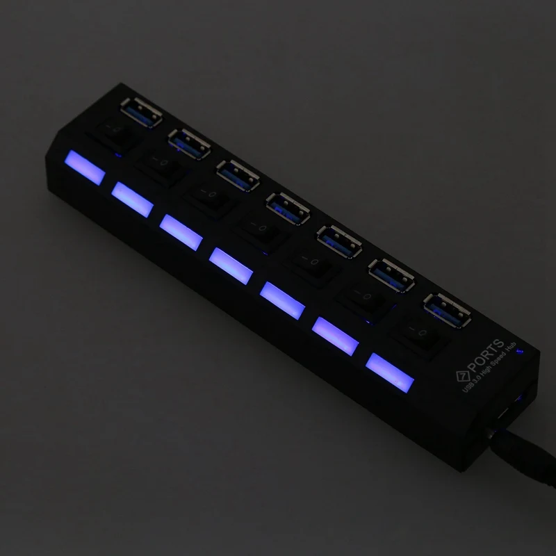 USB3.0 концентратор 7 портов USB v3.0+ 5 V/2A Мощность