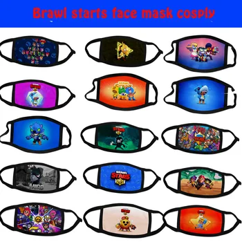 

2020 NEW Brawling Stars Game Mouth Face Masks Cartoon Cotton Dustproof Face Mask Keep Cosplay Kids Toys Anime Mouth Masks