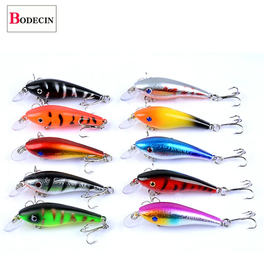 Mixed Color 10PCS 10 шт. Джеркбейт гольян жесткая искусственная поддельная приманка для Рыбная приманка вобблер кренкбейт 3d глаза рыба Topwater набор плавающая приманка - Цвет: Mixed Color 10PCS