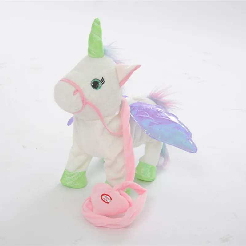 

Singing and Walking Unicorn Electronic plush Robot Horses New Christmas Gift Electronic plush toys for Kids birthday gifts 35cm