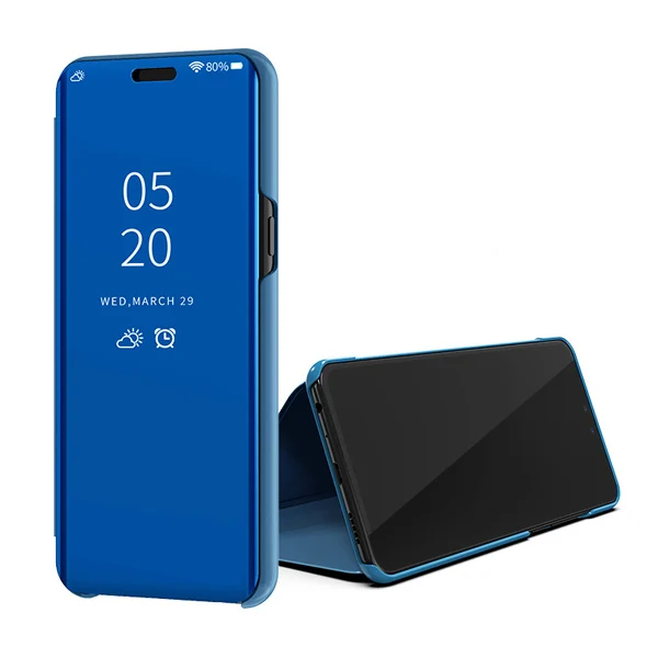 Умный зеркальный флип чехол для huawei Honor 20 10 Lite Pro 9X 8X 10i 20i P Smart Z 8A 8C 8S Play View V10 V20 чехол для телефона - Цвет: Blue