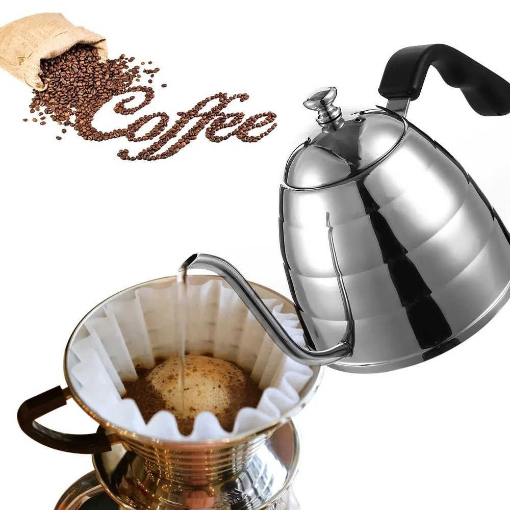 

900ML Stainless Steel Pour Over Drip Coffee Maker Pot Tea Kettle with Extra Long Narrow Precision Gooseneck Spout