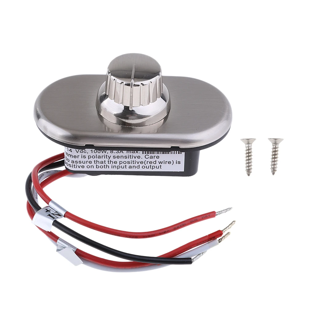 

Lamp Light Dimmer Switch 10-14V 100W 8.3A LED With Stainless Steel Cover