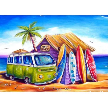 

Diamond Painting Kits For Adults, Full Drill Surf Shack Rhinestone Embroidery Cross Stitch Pictures Arts Craft Home Wall Decor 1