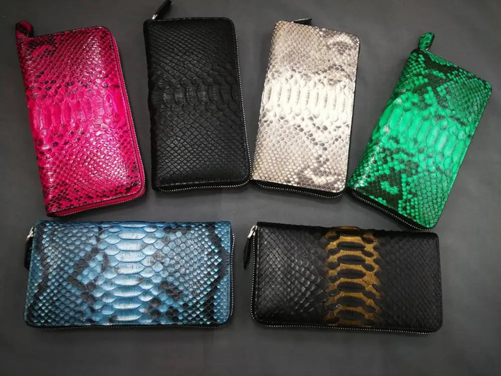 

Natural real python snake wallet credit card holder for women