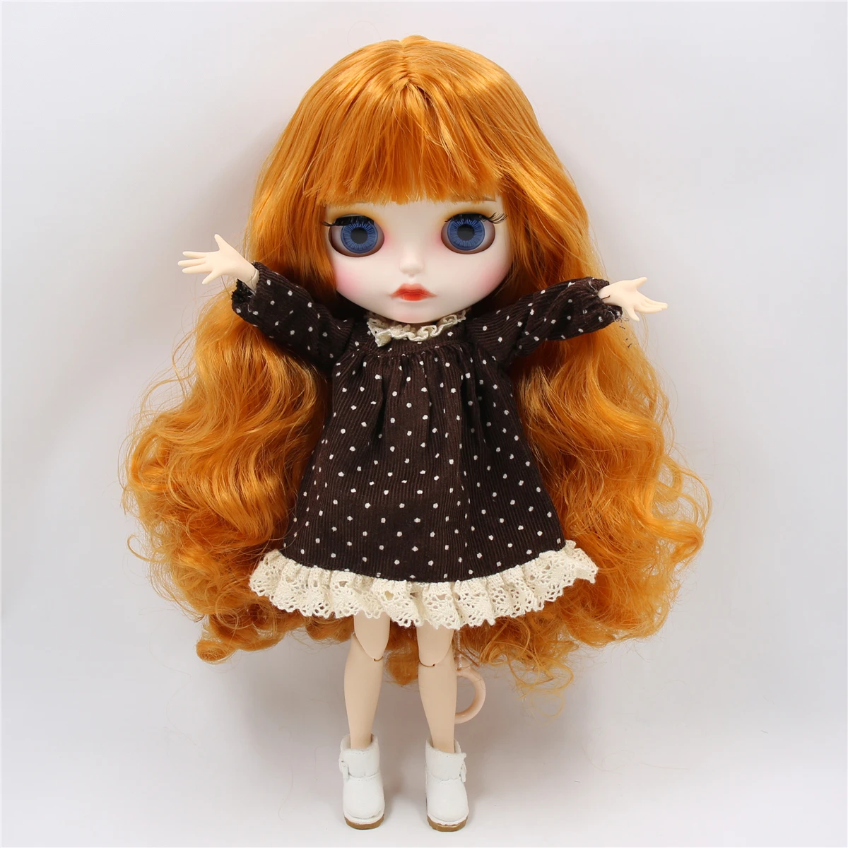 Neo Blythe Лутка са ђумбиром, белом кожом, мат напученим лицем и Custom Зглобно тело 2