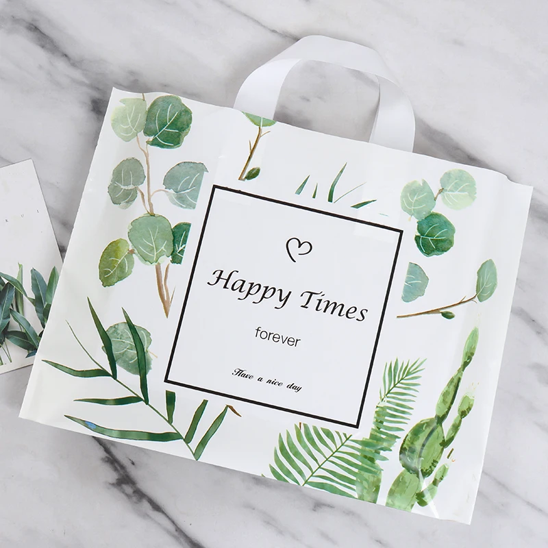 Cheaper-Thick Plastic Bags for Jewelry, Clothing Packaging with Handle, Wedding Party Gift Pouches, Multi-Pattern, 35x25cm, 2PCs
