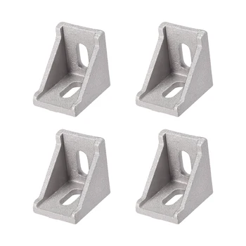 

uxcell Inside Corner Bracket Gusset for 3030 Series with Slot 8mm, 4 Pcs (Silver)