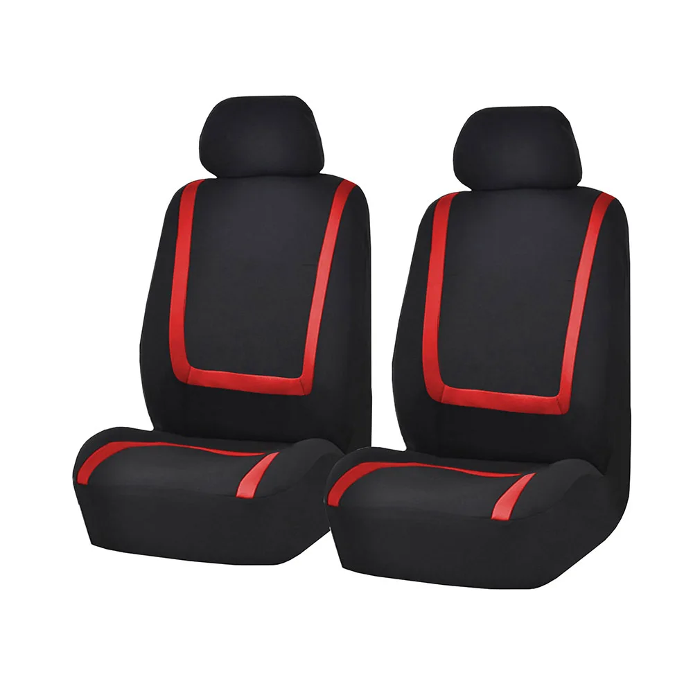 Чехол для автомобильного сиденья из черной полиэфирной ткани подходит для большинства автомобилей, грузовиков, внедорожников или фургонов, защита для сиденья автомобиля, аксессуары для интерьера - Название цвета: Red 2