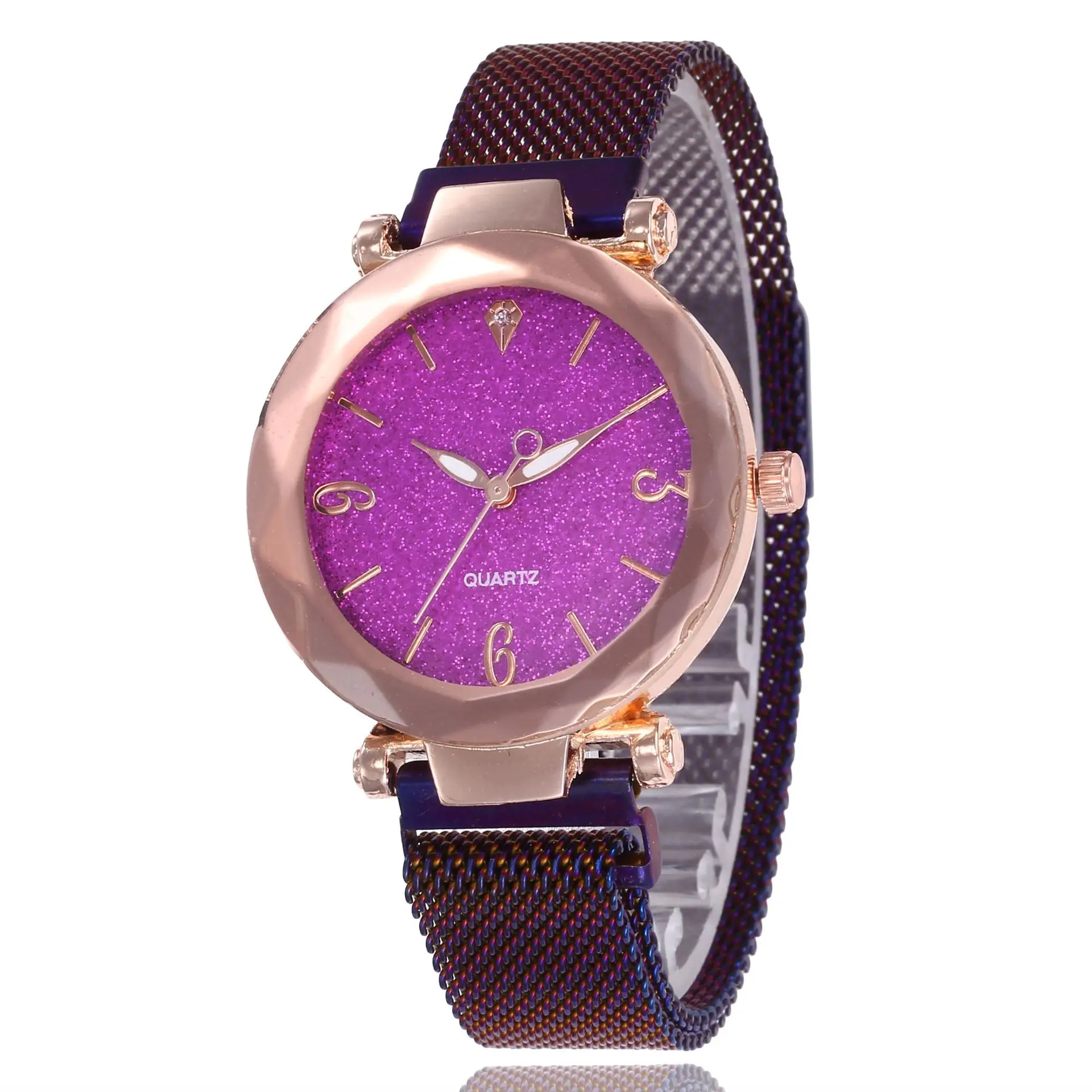 

Douyin Hot Selling Rivet Diamond Set Simple Star Quartz WOMEN'S Watch Lazy Watch Magnet Watch Strap Magnet Watch