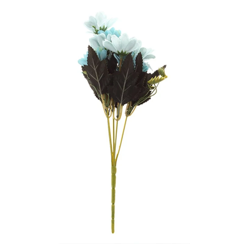 2 Pcs Man Mad Bridal Daisy Flowers Fake Silk Bouquet Home Party Decor Props Artificial Bouquet Length 30Cm Per Flower Diameter 6